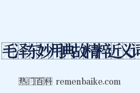 毛泽东妙用典故精粹近义词是什么意思的图片